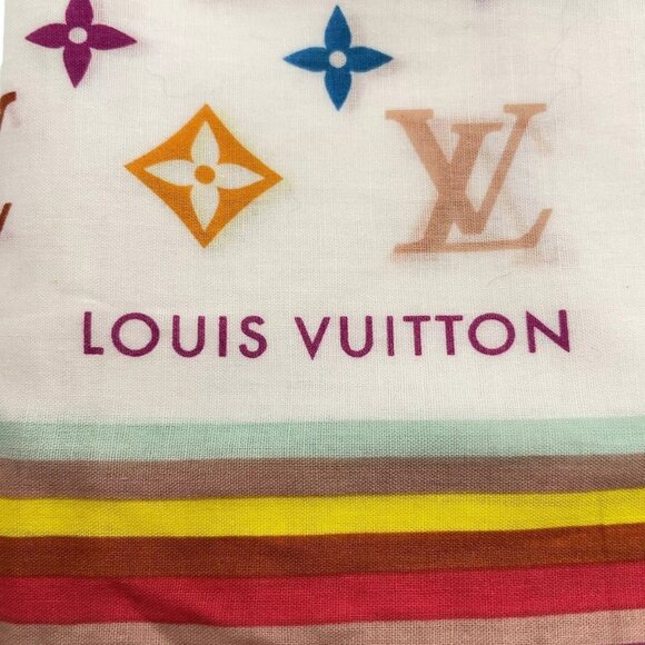 618294AS (S4) Louis Vuitton Scarf Monogram Multicolor w/Box - Picture 6 of 7